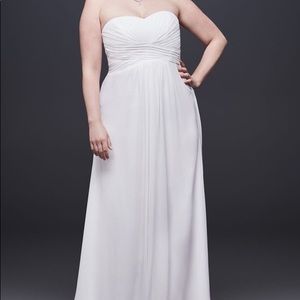 Chiffon Plus Size Wedding Dress with Ruched Bodice